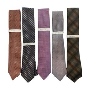 Perry Ellis Portfolio Men's Ties Classic business office casual Necktie Lot of 5